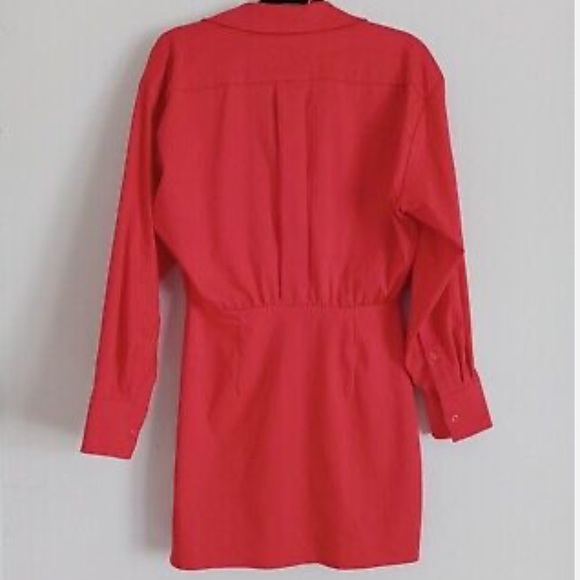 New ZARA POPLIN SHIRT RED DRESS - Picture 14 of 14